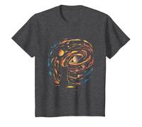Chat Outer Space Cosmic Universe Adventure T-Shirt, Enfant, Chiné Foncé, 8 Ans