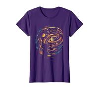 Chat Outer Space Cosmic Universe Adventure T-Shirt, Femme, Violet, M