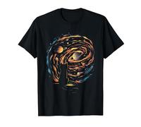 Chat Outer Space Cosmic Universe Adventure T-Shirt, Homme, Noir, L