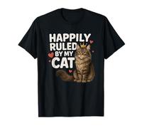 Chat Owner Happily Ruled By My Cat Funny Pet Lover T-Shirt