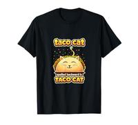 Chat Palindrome Funny Wordplay Kawaii Taco Kitty T-Shirt