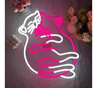 Chat Panneau Néon LED Lumineux LED pour Décoration Murale Panneau Lumineux USB Intensité Variable pour Couple de Chats Mariage Chambre Fille Maison D'enfant.