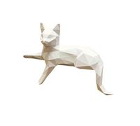 Chat PaperCraft, kit de Bricolage en Papier for Chat, Sculpture en Papier 3D, kit de Bricolage prédécoupé, Chat en Origami 3D, Art en Papier 3D, Ensemble de modèles de Bricolage, Ensemble (Color : Wh