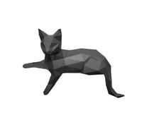 Chat PaperCraft, kit de bricolage en papier for chat, sculpture en papier 3D, kit de bricolage prédécoupé, chat en origami 3D, art en papier 3D, ensemble de modèles de bricolage, ensemble ( Color : Bl