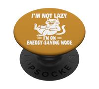 Chat Paresseux - Design Drôle Café Mode économie d’énergie PopSockets PopGrip Adhésif