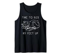 Chat Paresseux Drôle Time to Kick My Feet Up Détente Débardeur