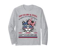 Chat Patriotique 250 Ans Amérique indépendante 1776 2026 Manche Longue