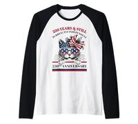Chat Patriotique 250 Ans Amérique indépendante 1776 2026 Manche Raglan