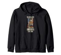 Chat Patriotique 250 Ans Amérique indépendante 1776 2026 Sweat à Capuche