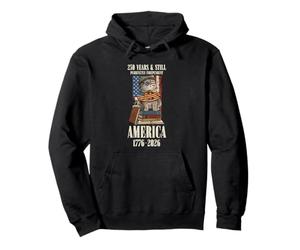 Chat Patriotique 250 Ans Amérique indépendante 1776 2026 Sweat à Capuche