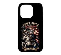 Chat Patriotique Licorne Ride Wild and Free Coque pour iPhone 15 Pro