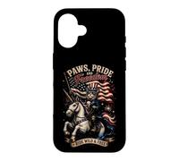 Chat Patriotique Licorne Ride Wild and Free Coque pour iPhone 16