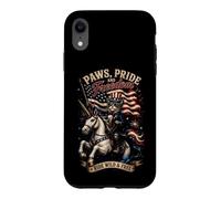 Chat Patriotique Licorne Ride Wild and Free Coque pour iPhone XR