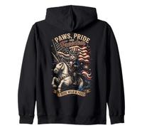 Chat Patriotique Licorne Ride Wild and Free Sweat à Capuche