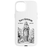 Chat Patron Saint Gertrude Vintage Funny Feline Amoureux des Chats Coque pour iPhone 15 Plus
