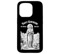 Chat Patron Saint Gertrude Vintage Funny Feline Amoureux des Chats Coque pour iPhone 15 Pro