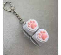 Chat Patte Clavier Fidget Jouets pour Adultes, Clicky Keycap Clicker Porte-clés pour l'Autisme ASMR Travail Stress soulagement TDAH et l'anxiété Cat Lover
