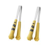 Chat Paws Tongs, Kawaii Aliments en acier inoxydable Tongs de cuisine pour les apéritifs BBQ servant un cube de sucre de grillade (M 8,5 x 6,5 x 1,6 pouces)