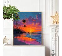 Chat Peinture Diamant Adulte, 5D Paysage Diamond Painting Complet, DIY Broderie Diamant Kit pour Débutants, Strass Point de Croix Cristal Painting by Numbers pour Enfants, Murale Décor 30x40cm H-J1040
