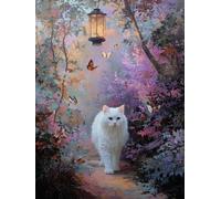 Chat Peinture Numero Adulte Enfant avec Cadre, Peinture par Numéro Forêt Paint by Numbers Kit, Numero d'art avec 3 Pinceaux et Acrylique Loisirs Créatifs Adultes, Decoration Maison 45x60 cm Q-1055