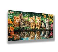 Chat Peinture par Numero Adulte Paysage Peinture Numero Enfant Débutants, Bricolage Activité Manuelle Kit Cadeau Creatif Adulte 30x60cm avec Pigment et Pinceaux, Tableau Decoration Murale, 1516-W