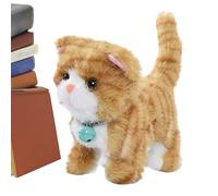 Chat Peluche Électrique - 18 Centimètres Interactif,Queue Électrique et Mouvement Réaliste Apaisant et Adorable | Pour Noël, Anniversaire, Nouvel An : Garçons, d'Âge Préscolaire, Adolescents et