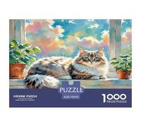 Chat Persan 1000 Pièces Animaux Puzzle Défi Jouet Jeu Éducatif Puzzles Décorationd’intérieur pour Adulte Adultes Cadeaux 70x50cm/1000pcs