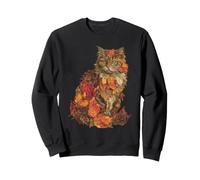 Chat Persan avec Feuilles d'automne Art Animal esthétique Automne Sweatshirt