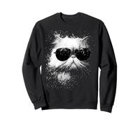 Chat Persan avec Lunettes de Soleil Blanc Splash Art Chats Cool Sweatshirt