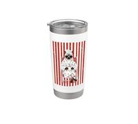 Chat persan Café et peignoir Art rayé Gobelet isotherme en acier inoxydable double paroi