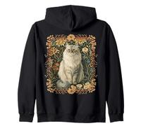 Chat Persan dans Un Jardin Vintage Style William Morris Sweat à Capuche