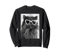 Chat Persan drôle avec Lunettes de Soleil Mignon Chaton Meme été Sweatshirt