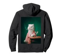 Chat Persan fumant Vintage Portrait Art Sweat à Capuche