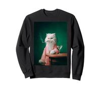 Chat Persan fumant Vintage Portrait Art Sweatshirt