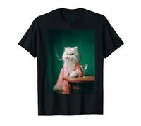 Chat Persan fumant Vintage Portrait Art T-Shirt