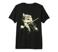 Chat Persan Mignon Jouant du Violon Musicien Chaton violoniste T-Shirt Haut de Gamme