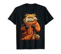 Chat Persan Mignon tricoté Confortable Automne Animal Art Graphique T-Shirt