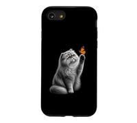 Chat Persan Papillon Nature Lover Feline Art Coque pour iPhone SE (2020) / 7/8