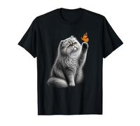 Chat Persan Papillon Nature Lover Feline Art T-Shirt