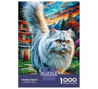 Chat Persan Puzzle 1000 Pièces Difficile Puzzles pour Adults DIY Jigsaw Puzzle Casse-tête De Jeu Familial Jouets De Défi 52x38cm/1000pcs