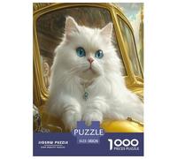 Chat Persan Puzzles 1000 Pieces Cadeau Unique Jeu Éduchatif Challenge Toy À De Qualité Supérieure Peinture Art pour Adultes Et Enfants À Partir De 14 Ans 38x26cm/1000pcs