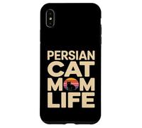 Chat Persan rétro Coucher de Soleil Maman Vie Coque pour iPhone XS Max