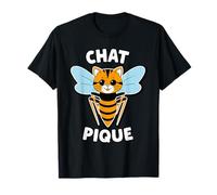 Chat Pique | T-shirt Chat Drôle Abeille | Humour Original T-Shirt