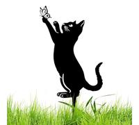 Chat | Piquets décoratifs en métal pour chat | Artisanat fin pour pelouse de chat, décoration de jardin pour cour, pelouse, patio, amoureux des chats