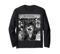 Chat Pirate Dernier Jour d'école Summer Break Funny Selfie Manche Longue