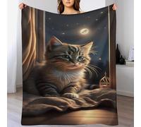 Chat Plaid Polaire Canape Couverture - Jete De Canapé en Flannel, Doux Chaude, pour Le Voyage Lit, Fit All-Season （150×200cm）