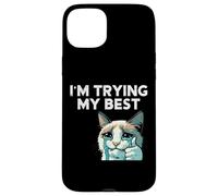 Chat pleurant Le Pouce vers Le Haut Im Trying My Best Meme Hommes Femmes Enfants Coque pour iPhone 15 Plus