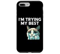 Chat pleurant Le Pouce vers Le Haut Im Trying My Best Meme Hommes Femmes Enfants Coque pour iPhone 7 Plus/8 Plus