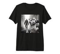 Chat Plié Écossais en Forêt Selfie T-Shirt Haut de Gamme