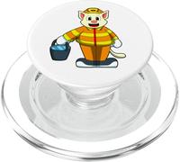 Chat Pompier Seau d'eau Pompiers PopSockets PopGrip pour MagSafe